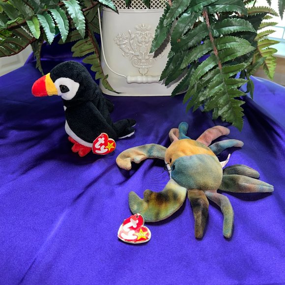 NWT & VTG📌 Ty Beanie Baby 1996  Claude the Crab &  Puffer the Penguin 1997 - Picture 5 of 16